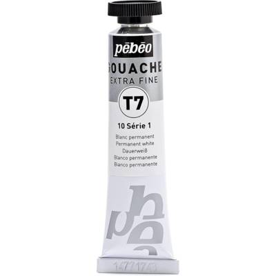 Tube 20ml Peinture Gouache T7 extra fine BLANC PERMANENT - PÉBÉO