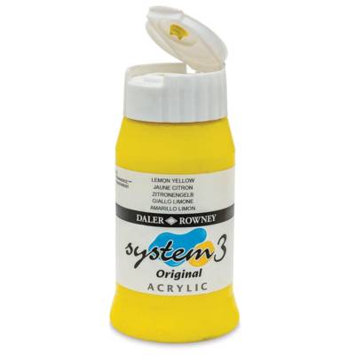 Flacon 500ml Peinture System3 Acrylique Jaune citron - DALER ROWNEY