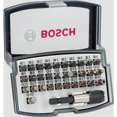Coffret BOSCH 32 pieces - Embouts de vissage + porte embouts 1/4" - 2607017319