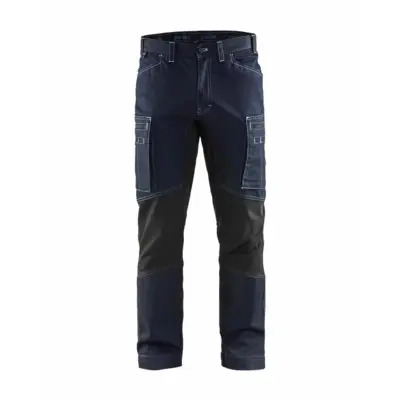 Pantalon maintenance BLAKLADER Denim + Stretch T.52 - MARINE/NOIR - 145911428999-52 - BLAKLADER WORKWEAR