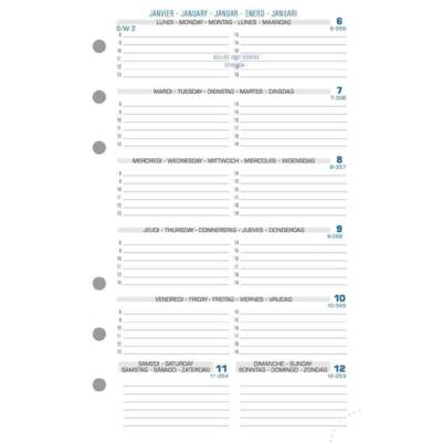 Recharge Exatime 17 Civil semainier sur 2 pages 172x105 mm Sept à Décembre