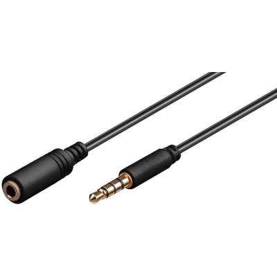 Rallonge Câble Jack 3,5mm (4-pin, Stereo) M / F 3 m Noir
