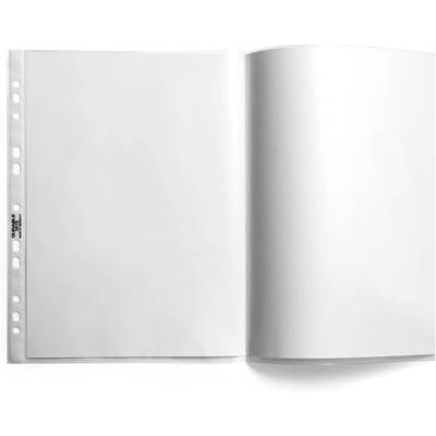 Sachet de 10 Pochettes perforées A3 oblong PP Transparent Plié A4 - DURABLE