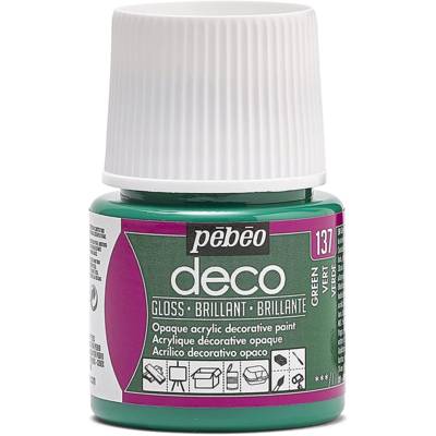 Flacon 45ml Peinture Deco Acrylique Brillante VERT - PÉBÉO