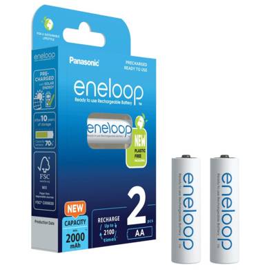 Eneloop Pack 2 Piles Rechargeables Mignon AA 2000mAh Ni-MH