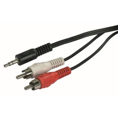 Cordon audio jack 3,5mm mâle/2 RCA mâle - 1,2m - Gedimat - FPE