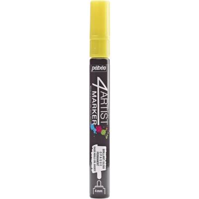 Marqueur peinture 4ARTIST pointe ogive 4 mm JAUNE - PÉBÉO