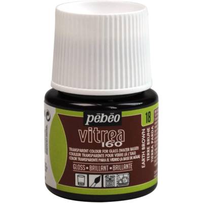 Flacon 45ml peinture Vitrea 160 brillante pour verre TERRE BRUNE - PÉBÉO