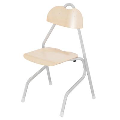 Chaise TEMPO assise et dossier bois Blueprotech® piètement aluminium époxy - T5 - Gris RAL 9006 - Mobidecor