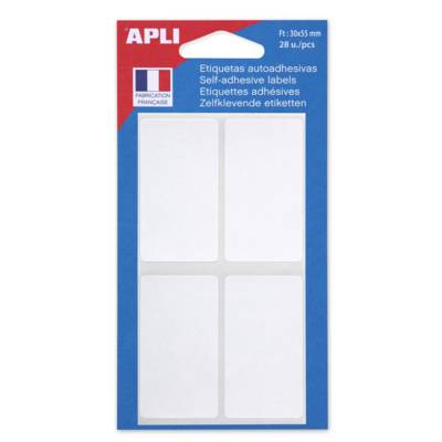 Sachet de 28 étiquettes multifonctions permanentes 30x55 mm Blanc