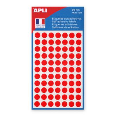 Sachet de 462 étiquettes Gommettes de signalisation Rondes 8 mm Rouge