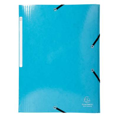 Chemise 3 rabats élastiques Max Capacité IDERAMA Carte pelliculée 425g Turquoise