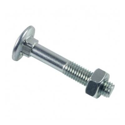 Boulon LENNIE Tête ronde collet carré TRCC - Zingué blanc - Ø12x200 - boite de 12 - BTRCC1220002B