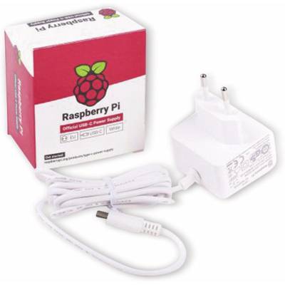 Alimentation blanche officielle USB Type-C  pour Raspberry Pi 4 B