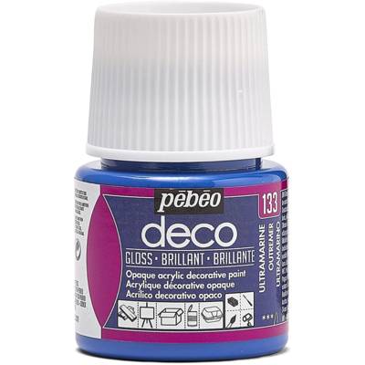 Flacon 45ml Peinture Deco Acrylique Brillante OUTREMER - PÉBÉO