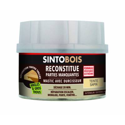 Mastic à bois avec durcisseur angles/gros trous sapin 500ml - SINTO - 139781 - SINTO SA