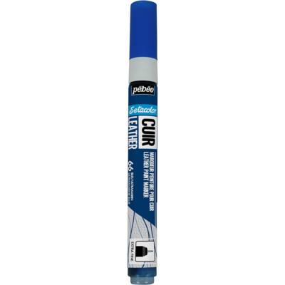 Marqueur Acrylique Setacolor Spécial Cuir Mat Satiné Extra Fine Bleu Ultramarin - PÉBÉO
