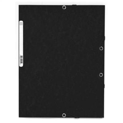 Chemise à élastiques 3 rabats carte lustrée 355g/m2 - Noir