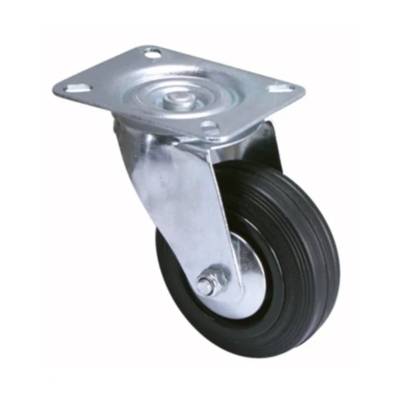 Roulette pivotante à platine caoutchouc noir Ø100 mm charge 100kg - Gedimat - NORAIL