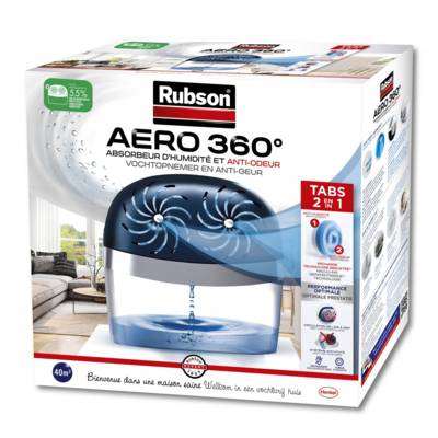 Absorbeur d'humidité AERO 360 40m2+recharge ultra absorbante - Gedimat