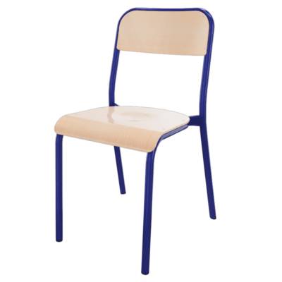 Chaise TRÉVISE 4 pieds assise et dossier bois Blueprotech® piètement époxy - T6 - Bleu RAL 5002 - Mobidecor