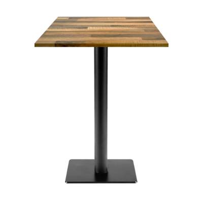 Mange-debout pied noir 60x60cm noyer lamellé - intérieur - RestooTab