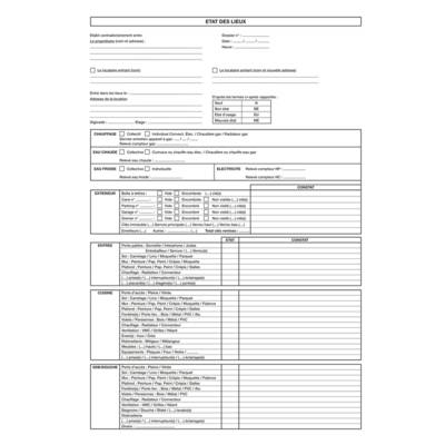 Liasse Etat des lieux d'entrée et sortie