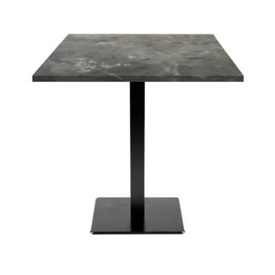 Table pied noir 70x70cm pierre metallisee - intérieur - RestooTab