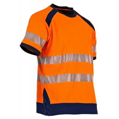 T-shirt manches courtes Lampion haute visibilité, anti-UV - Orange/Marine - T2 S - LMA - 9193 TS - Maxoutil