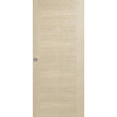 Porte seule coulissante NEO ETNA plaqué chêne blanchi - 204X73cm - avec usinage pour châssis à galandage rainure et tire - Gedimat - MENUISERIES D'OLT