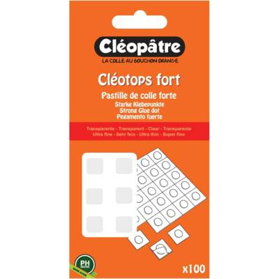 Cléotops 100 Pastilles de Colle Transparentes Fortes
