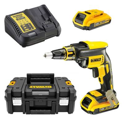 Visseuse plaques de plâtre XR 18V - DEWALT - avec 2 Batteries 18V 2.0Ah - Chargeur - Tstak - DCF620D2 - Maxoutil