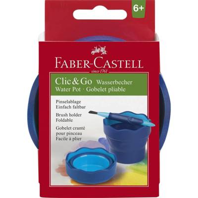 Gobelet peinture CLIC & GO, bleu - FABER-CASTELL