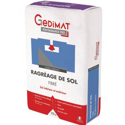 Ragréage de sol fibré P4/P45 - sac de 25kg - GEDIMAT PERFORMANCE PRO - Gedimat