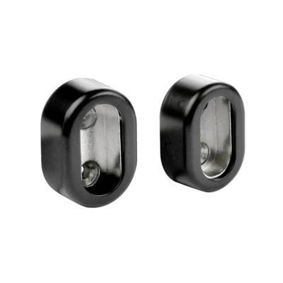 Support tube penderie ovale+caches noir - lot de 2 pièces - Gedimat - NORAIL
