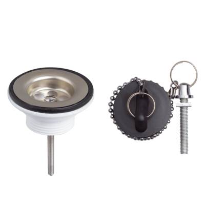 Bonde lavabo grille inox avec bouchon et chaînette - Gedimat - WIRQUIN