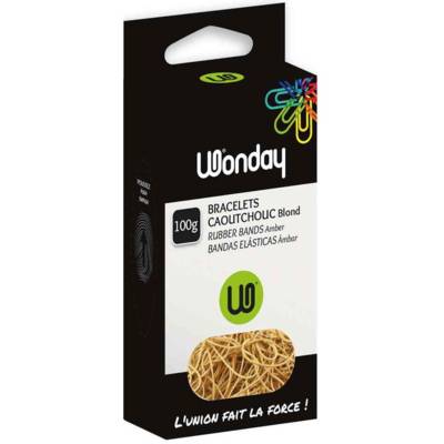 Bracelets caoutchouc Elastique 150 x 6 mm Etui 100g - WONDAY