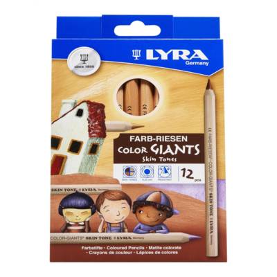 Etui de 12 crayons de couleur Skin Tones Géants couleurs de peaux