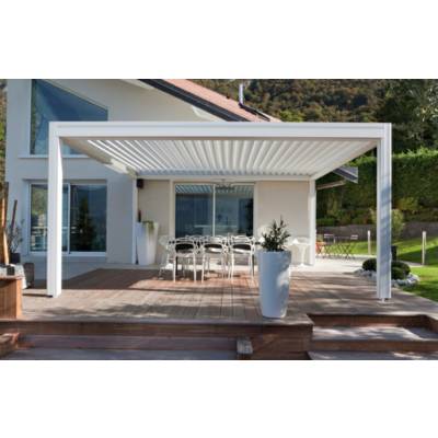 Pergola bioclimatique alu autoportante PANAMA blanc mat 9010 - Gedimat