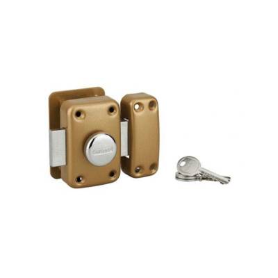 Verrou apache bouton cylindre 45 3 clés or - Gedimat - THIRARD