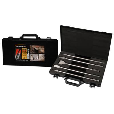 Pic et burin SDS-MAX - mallette de 5 pièces - Gedimat - DIAGER