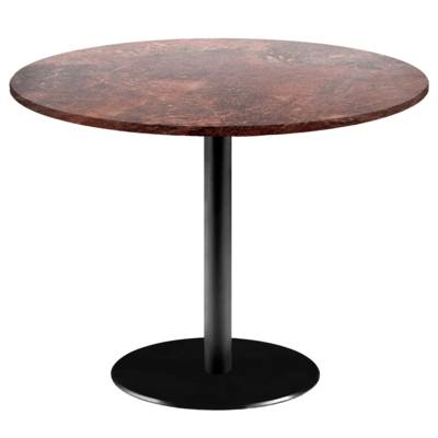 Table pied noir Ø120cm rouille roc - intérieur - RestooTab