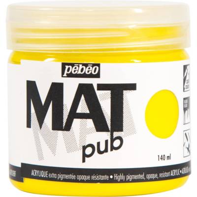 Pot 140ml Peinture Acrylique MAT pub Jaune Primaire
