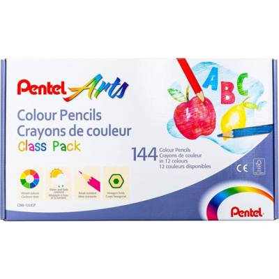 Boite de 144 Crayons de couleur, Pentel Arts