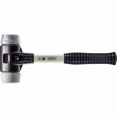 Maillet HALDER SIMPLEX TPE moyen / métal doux avec boîtier en fonte malléable renforcée et manche en fibre de verre - D=50 mm - 3739.050