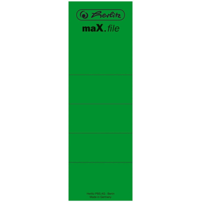 Sachet 10 Etiquettes de dos pour classeurs maX.file 60 x 190 mm Vert