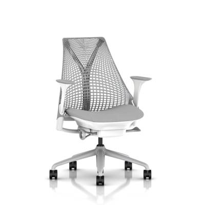 Fauteuil SAYL Herman MILLER dossier Fog tissu Xtreme gris clair avec accoudoirs