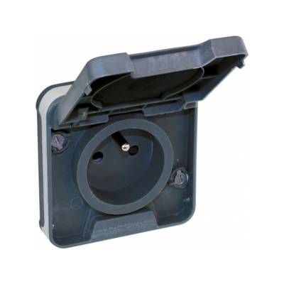 Prise de courant 2P+T saillie IP55 - gris - Gedimat - EUR'OHM
