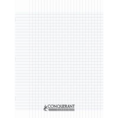 Cahier conquérant polypro agrafé 24x32 cm 60P 90G grands carreaux incolore