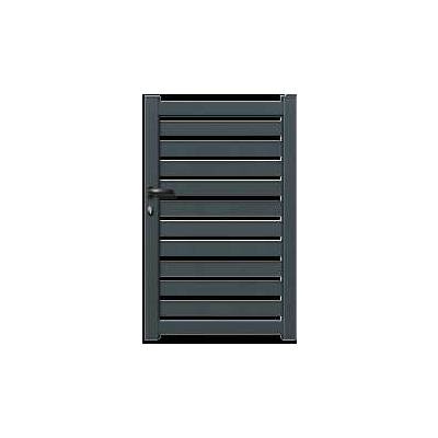 Portillon MERLIN alu gris anthracite structuré - h.1,60 x l.1,05 m - Gedimat - GARDEN GATE